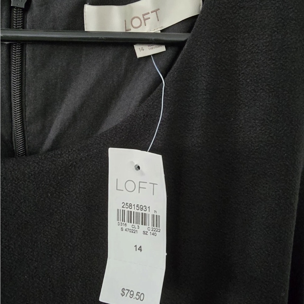 $89 Loft Black Wrap Dress Women Sz 14 Sleeveless SideTie Pencil Witchy New - Picture 9 of 12